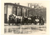 1916 Coaching Trip Boarding Coach in Front of House or Hotel